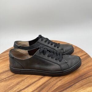 Frye Gemma Shoes Womens Size 9.5 M Black Leather Casual Comfort Walking Sneakers
